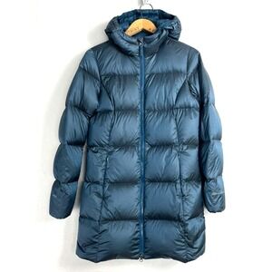 EDDIE BAUER Down Filled Parka Womens Small Luna Peak  Turquoise Blue Jacket Coat